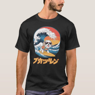 Funny Cavachon Japanese Kanagawa Wave Dog T-Shirt