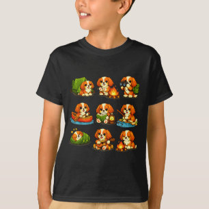 Funny cavalier camping cute dog hiking camper T-Shirt