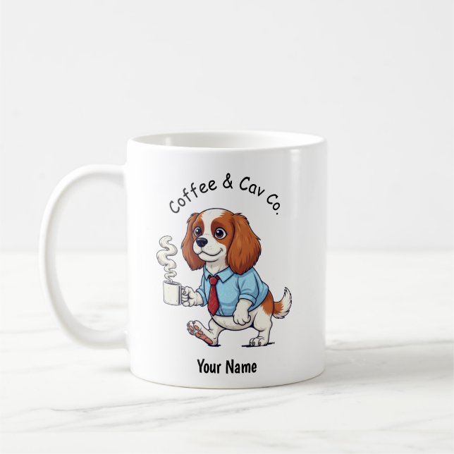Funny Cavalier King Charles Business Suit Coffee  Coffee Mug (Left)
