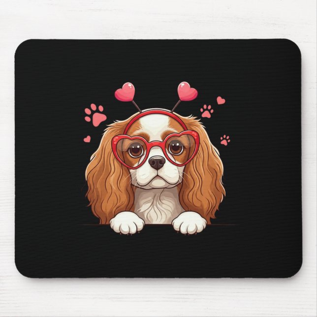 Funny Cavalier King Charles Spaniel Heart Headnd V Mouse Mat (Front)