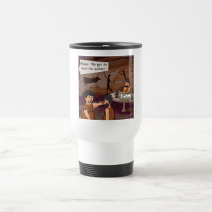 Funny Caveman Author "Meet The Author" Travel Mug