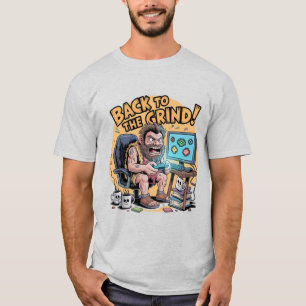 Funny Caveman Gamer Prehistoric Grind T-Shirt