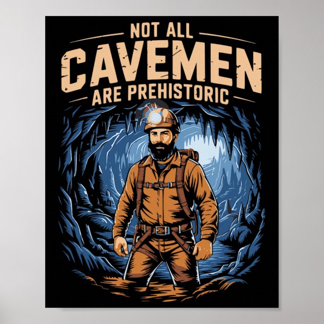 Funny Caving Spelunking Potholing Climbing Rescue  Poster (Front)