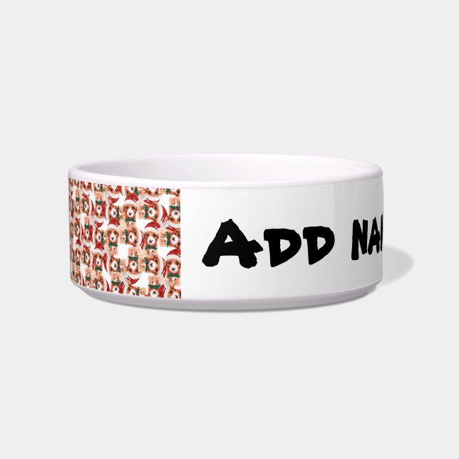 Funny Cavoodle Name Christmas Pattern Bowl (Front)