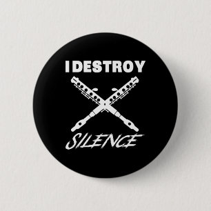 Funny Ccolo Shirt - I Destroy Silence New Year Gif 6 Cm Round Badge