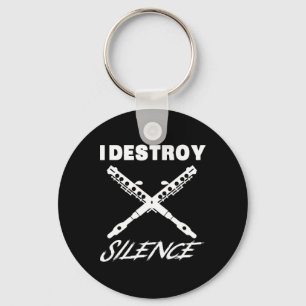 Funny Ccolo Shirt - I Destroy Silence New Year Gif Key Ring