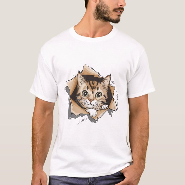 Funny Ceiling Cat Meme T-Shirt (Front)