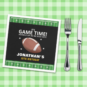 Funny Celebration: Football Field Birthday boy Napkin