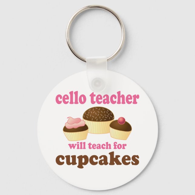 Funny Cello Teacher Key Ring (Front)