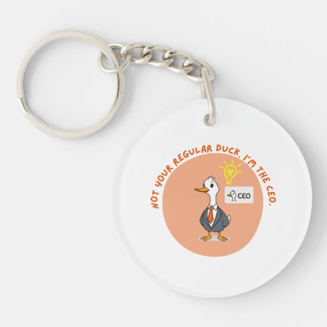 Funny CEO Duck – Business Boss Gift Idea Key Ring (Front)