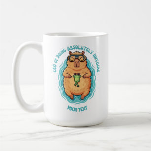 Funny CEO of Doing Nothing Capybara Custom Coffee Mug