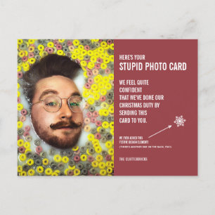 Funny Cereal Christmas Stupid Photo Card Postcard