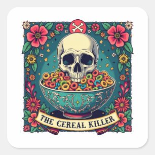 Funny Cereal Killer Family Cereal Lovers Square Sticker