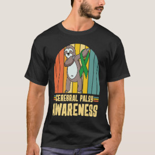 Funny Cerebral Palsy Awareness Ribbon Dabbing Slot T-Shirt