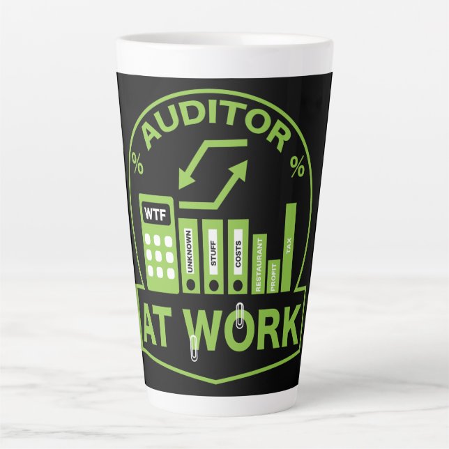 Funny Certified Auditor Gift Latte Mug (Front)