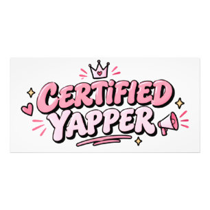 Funny "Certified Yapper" Pink Crown Poster