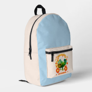 Funny Chameleon Good Morning Sunshine Printed Backpack