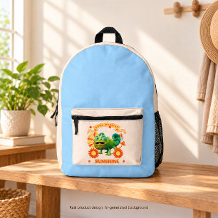Funny Chameleon Good Morning Sunshine Printed Backpack