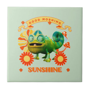 Funny Chameleon Good Morning Sunshine Tile
