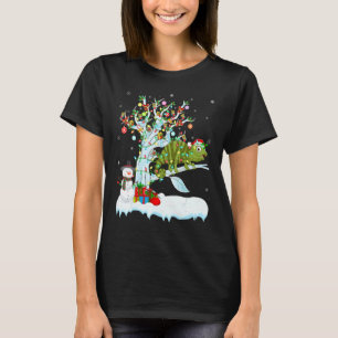 Funny Chameleon Xmas Tree Lighting Santa Chameleon T-Shirt