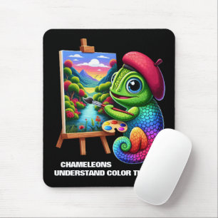 Funny Chameleons Understand Colour Theory Mouse Mat