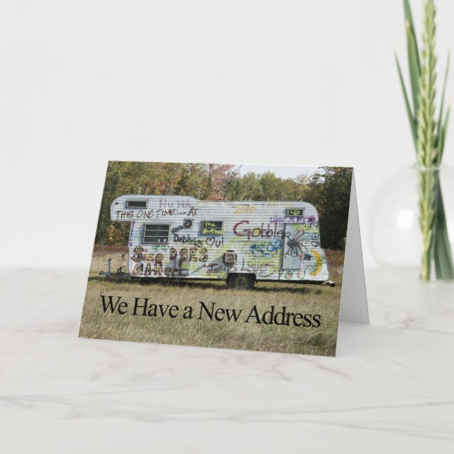 Funny Change of Address Card - Graffiti Trailer (Front)