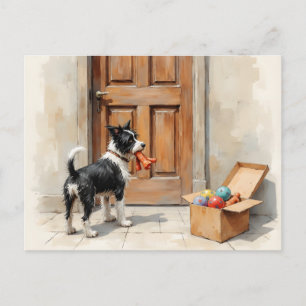 Funny Change of Address from Black and White Dog Postcard
