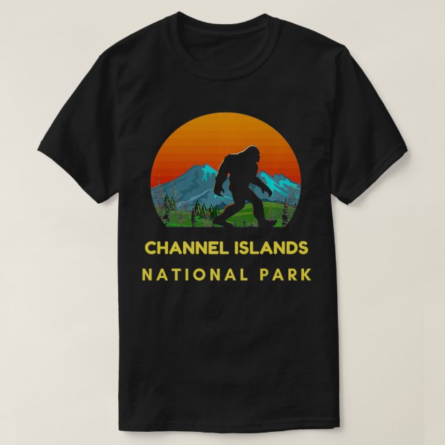 Funny Channel Islands National Park Bigfoot Hiking T-Shirt (Design Front)
