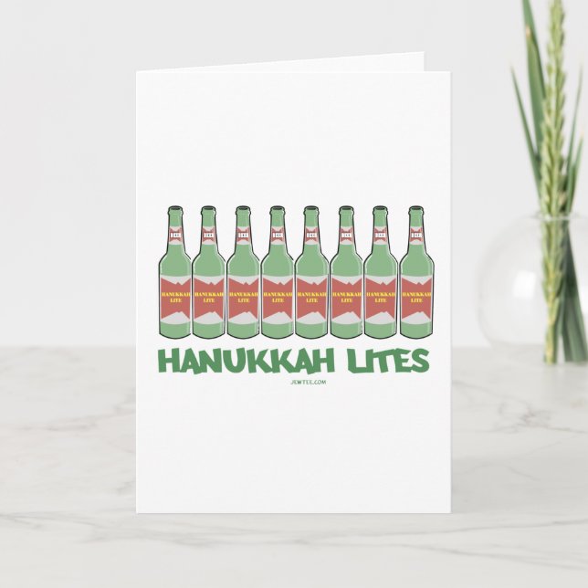 FUNNY  CHANUKAH HANUKKAH LITES GIFTS HOLIDAY CARD (Front)