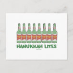 FUNNY  CHANUKAH HANUKKAH LITES GIFTS HOLIDAY POSTCARD<br><div class="desc">GIVE THESE HANUKKAH LITES GIFTS TO YOUR FAVORITE DRINKERS WHO APPRECIATE JEWISH HUMOR.</div>