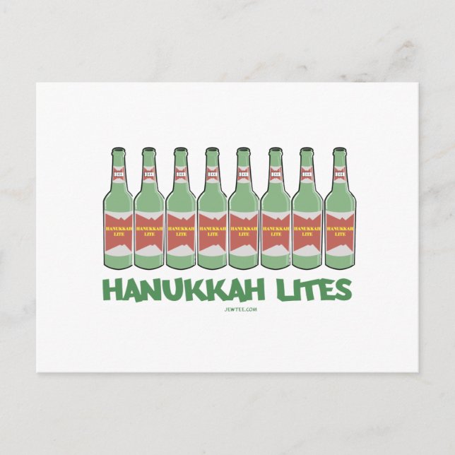 FUNNY  CHANUKAH HANUKKAH LITES GIFTS HOLIDAY POSTCARD (Front)