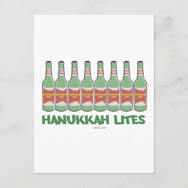 FUNNY  CHANUKAH HANUKKAH LITES GIFTS HOLIDAY POSTCARD (Front)