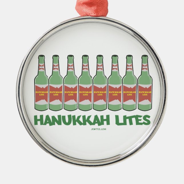 FUNNY  CHANUKAH HANUKKAH LITES GIFTS METAL TREE DECORATION (Front)