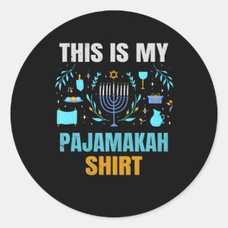 Funny Chanukka Hanukkah Pajamakah Classic Round Sticker