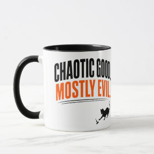 Funny Chaotic Good Mostly Evil Black Cat Halloween Mug
