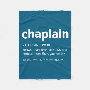 Funny Chaplain Definition New Job Gift For Chaplai Fleece Blanket