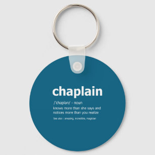 Funny Chaplain Definition New Job Gift For Chaplai Key Ring