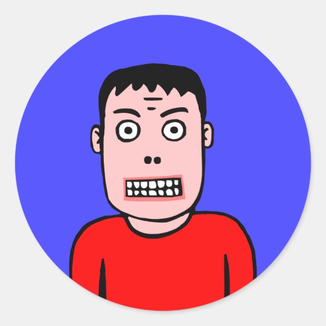 Funny Character Classic Round Sticker (Front)