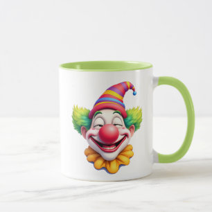 Funny character, red nose, jokes, faces. mug