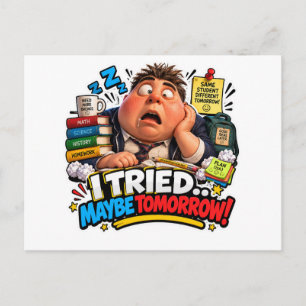 Funny Characters Back to School Balloon Announcement Postcard