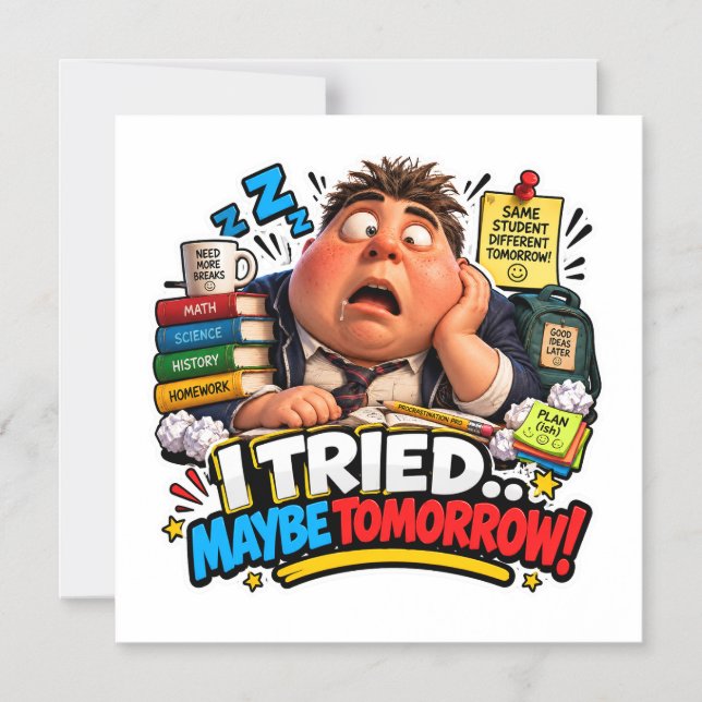 Funny Characters Back to School Balloon Magnetic Invitation (Front)