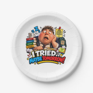 Funny Characters Back to School Balloon Paper Plate