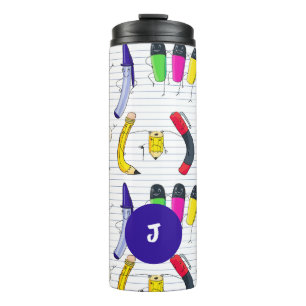 Funny characters school supplies. Custom model 3. Thermal Tumbler