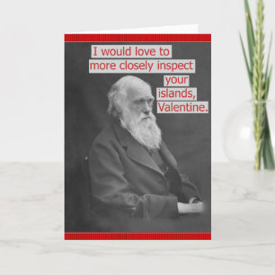 Funny Charles Darwin Valentine's Day Personalized Holiday Card