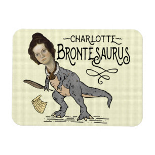 Funny Charlotte Bronte Saurus Dinosaur Book Reader Magnet