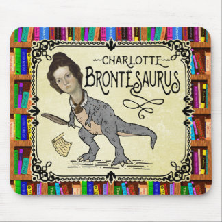 Funny Charlotte Bronte Saurus Dinosaur Book Reader Mouse Mat
