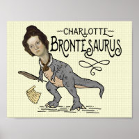 Funny Charlotte Bronte Saurus Dinosaur Book Reader