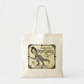 Funny Charlotte Bronte Saurus Dinosaur Book Reader Tote Bag