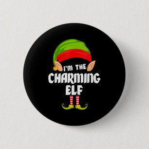 Funny Charming Elf Matching Family Group Pj Christ 6 Cm Round Badge