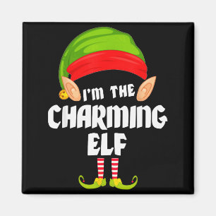 Funny Charming Elf Matching Family Group Pj Christ Magnet